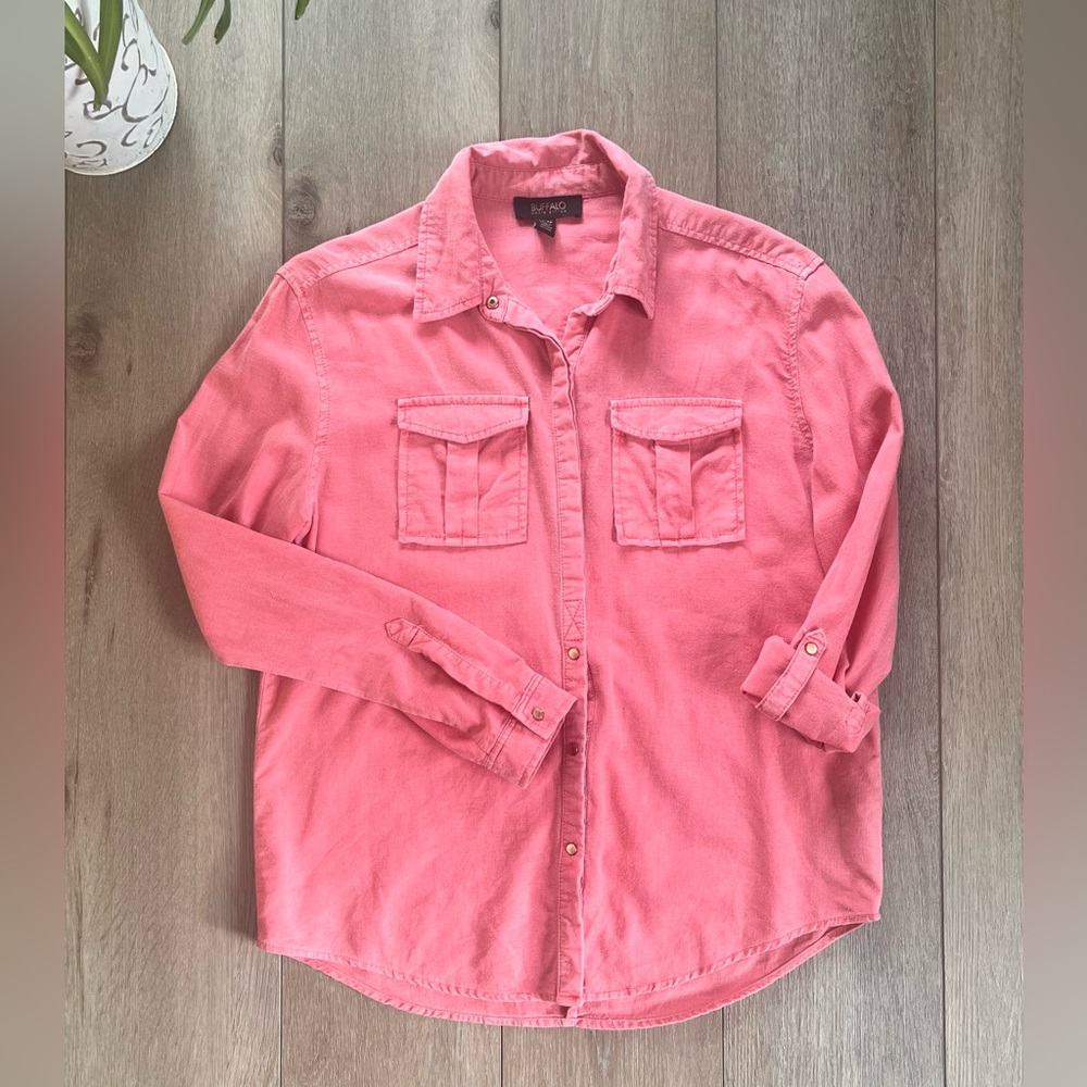 Buffalo David Bitton Coral Button-Up Shirt